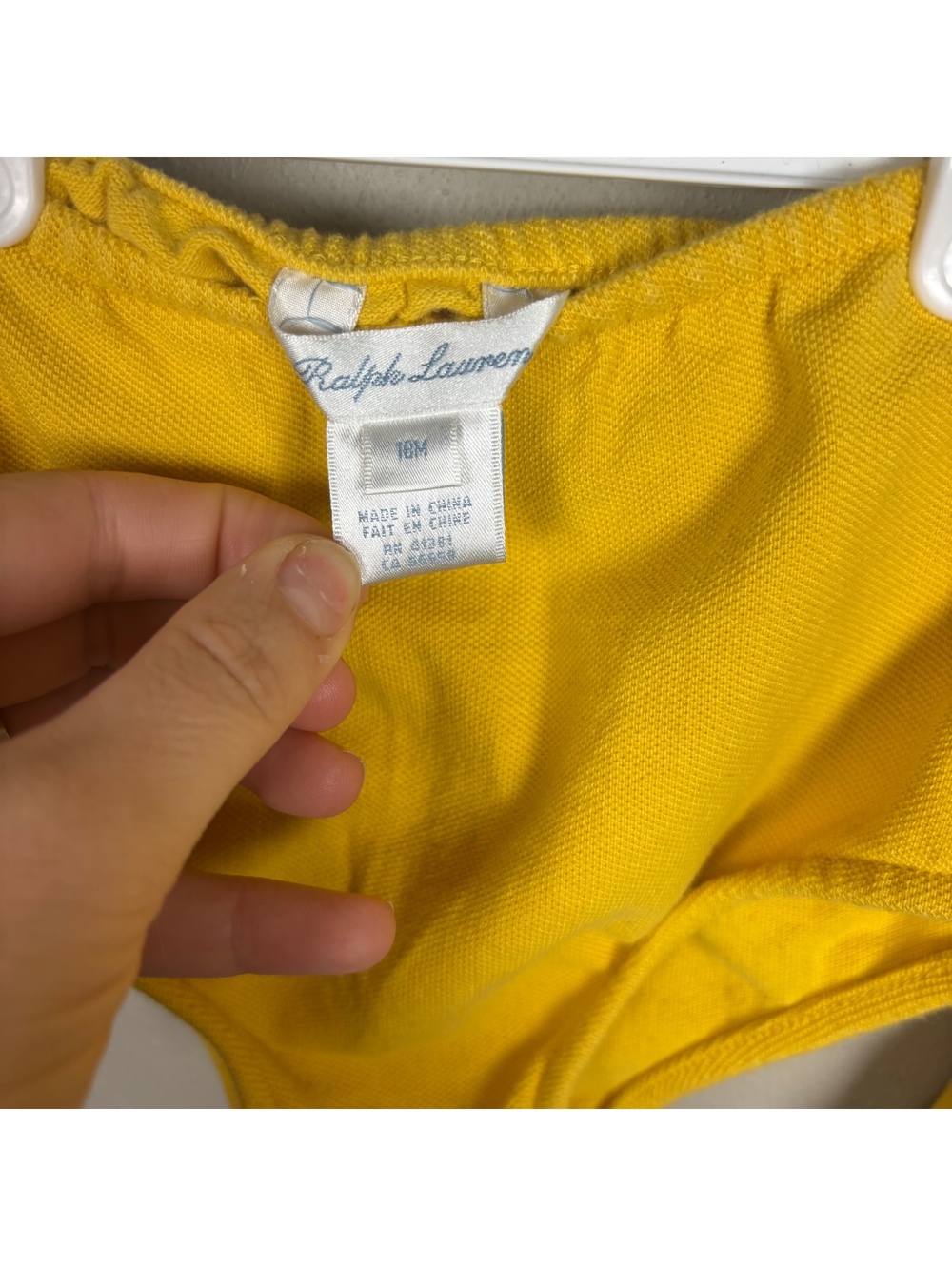 Ralph Lauren Baby Girl 18M Yellow Purple Pony Polo Dress Bloomers Set - Picture 6 of 6